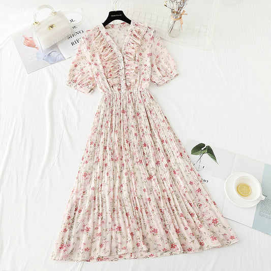 Französische erste Liebe süßer Rock sanfter Wind gebrochene Blume Chiffon 4893