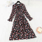 Schnürkragen French Soft Wind Blumenkleid 3837