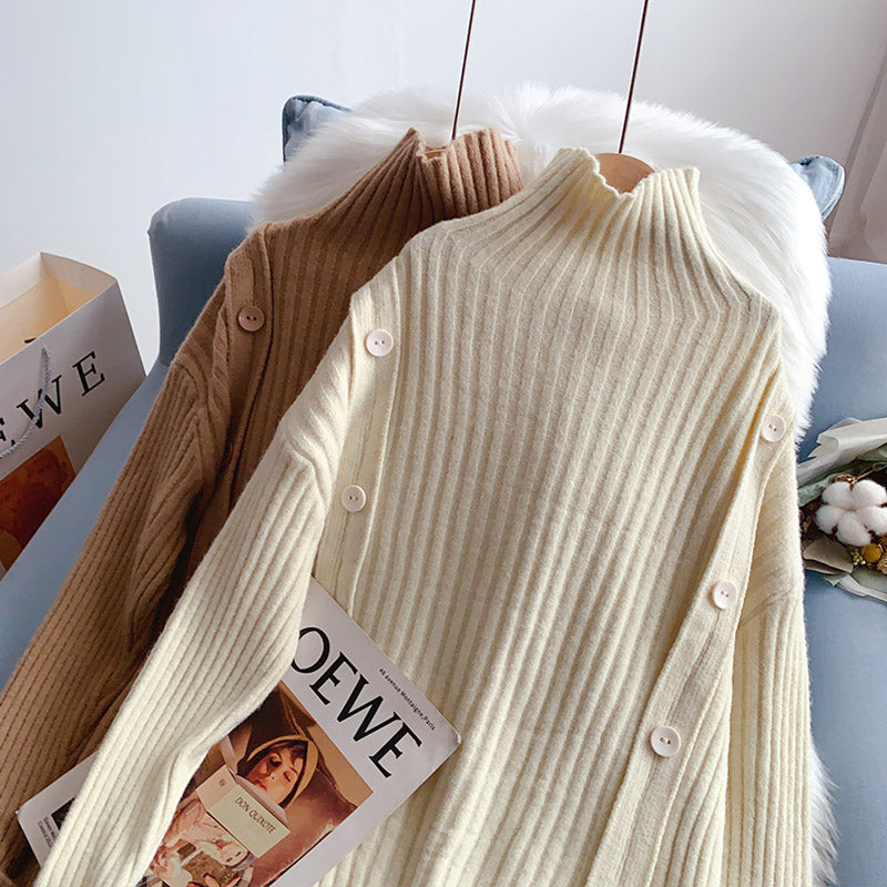Vintage Strickjacke mit Stehkragen und Knöpfen 5138