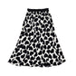 Summer skirt, heart print A-line skirt, cotton drape midi umbrella skirt  3676