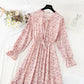 Ruffle edge gentle wind broken flower skirt  4835