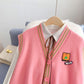 Strickweste im College-Stil, Damen-Cardigan 5171