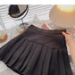 Foreign style aging day high waist pleated skirt  5348