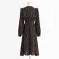 Vintage floral dress looks thin, fragrant and medium length skirt  3740