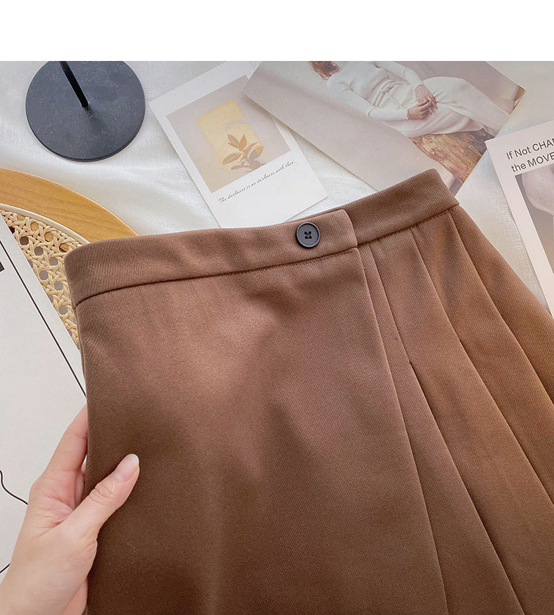 Slim high waist pleated skirt to prevent light loss  5470