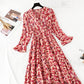 Slim waist, light familiar wind goddess fan retro long skirt  3828
