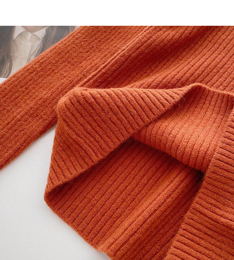 Women's slim off shoulder long sleeve sweater design  5946