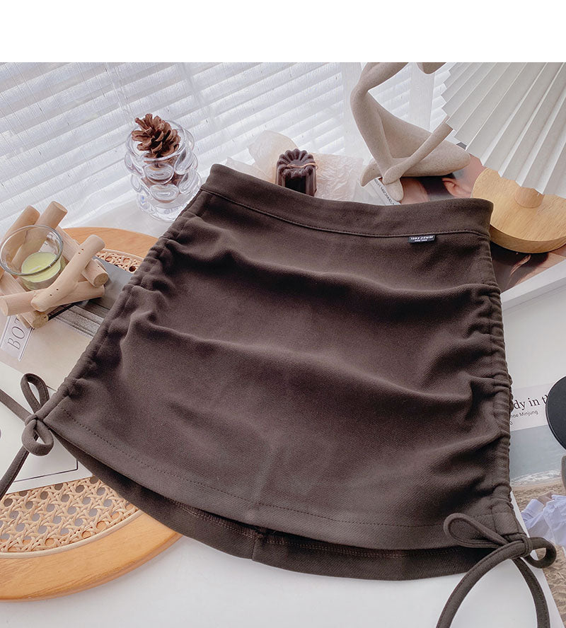 Hüftwickeldesign mit hoher Taille, personalisierter schmaler A-Linien-Rock mit Kordelzug 5398