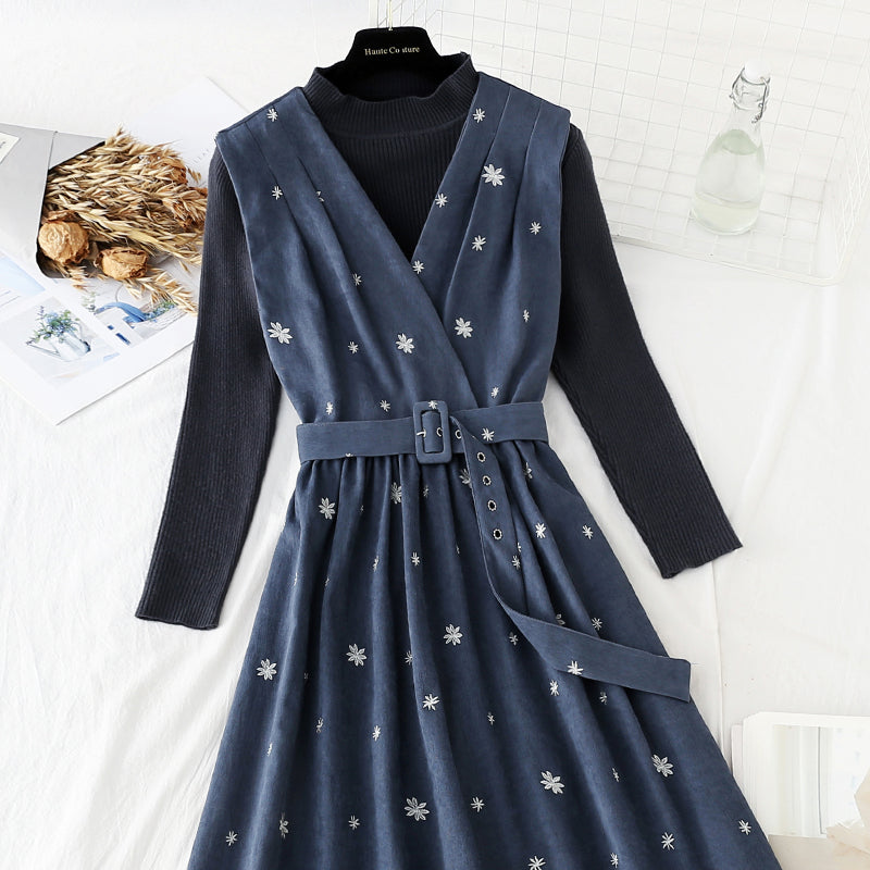 New dress autumn winter christmas fashion suit two-piece skirt  4567