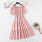 New style bubble sleeve temperament French light mature style slim skirt  4217