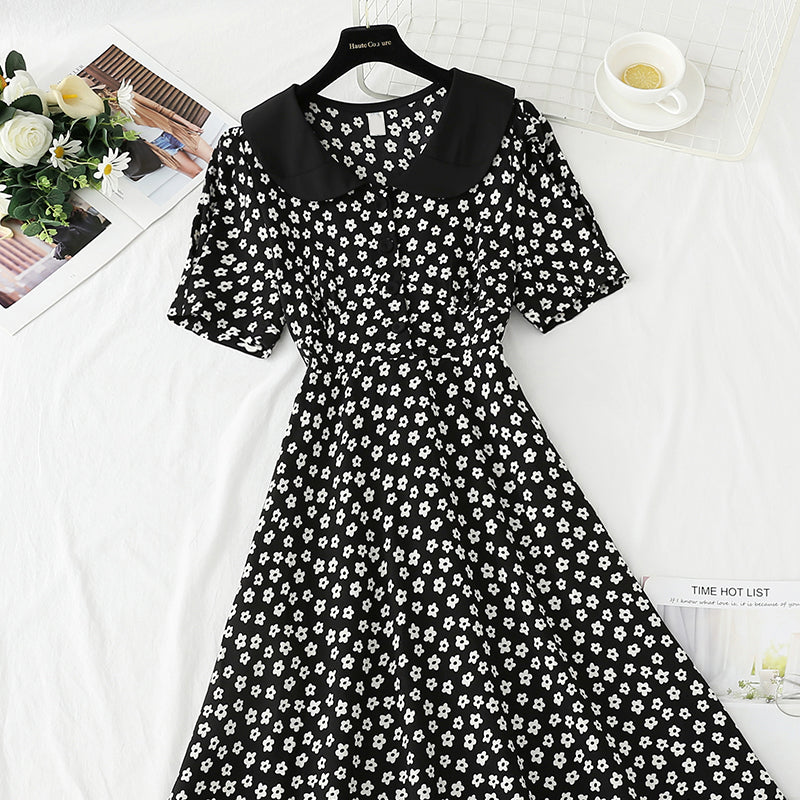French waist closing chiffon skirt temperament skirt  4276