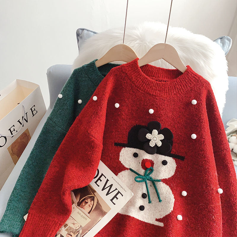 Languid style, foreign style, aging design sense sweater top  5264