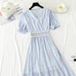 Robe vintage française en mousseline de soie à volants 4885