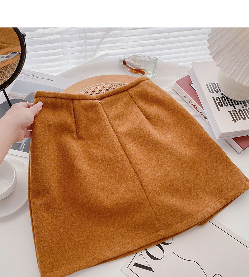 Niche design split A-shaped High Waist Hip Wrap Skirt  5464