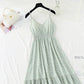 Suspender dress new sweet floral skirt French Retro  4857