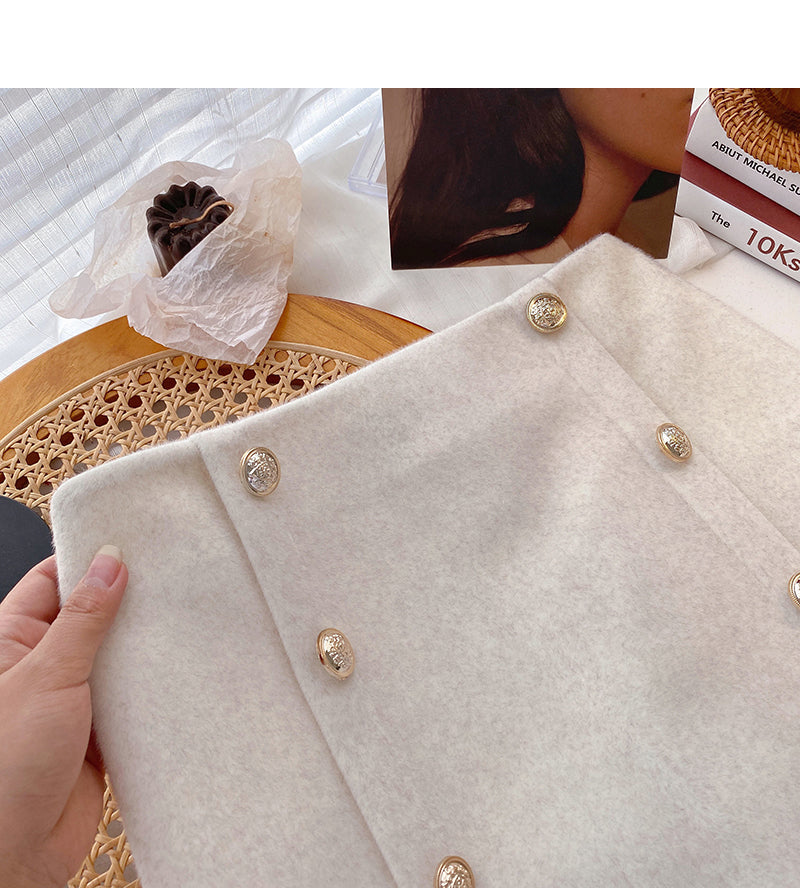 Design feeling is thin, wool cloth Hip Wrap Skirt  5353