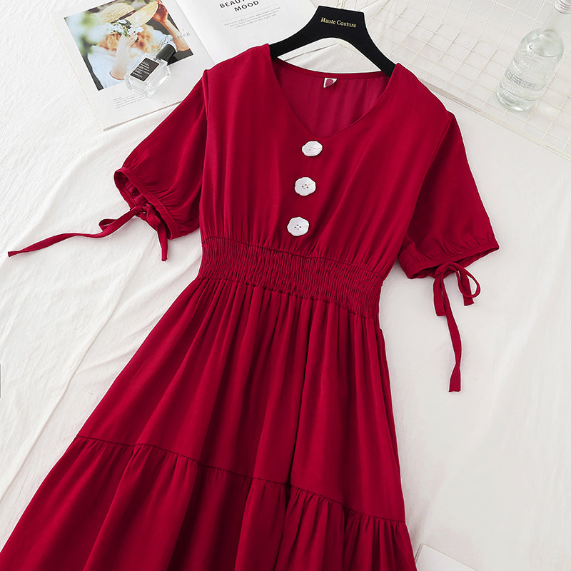 V-neck waist length skirt retro cool style  4176