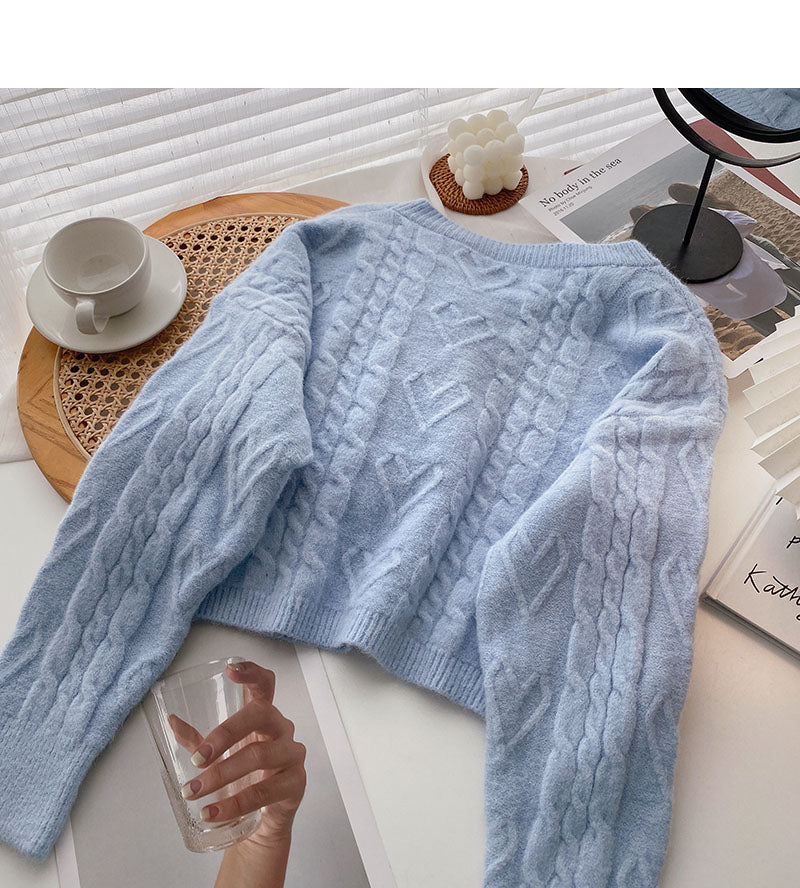 Koreanisches, einfarbiges, vielseitiges Pullover-Oberteil für kleine Männer 5941