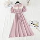 New French gentle style first love skirt with thin waist and long style  4239