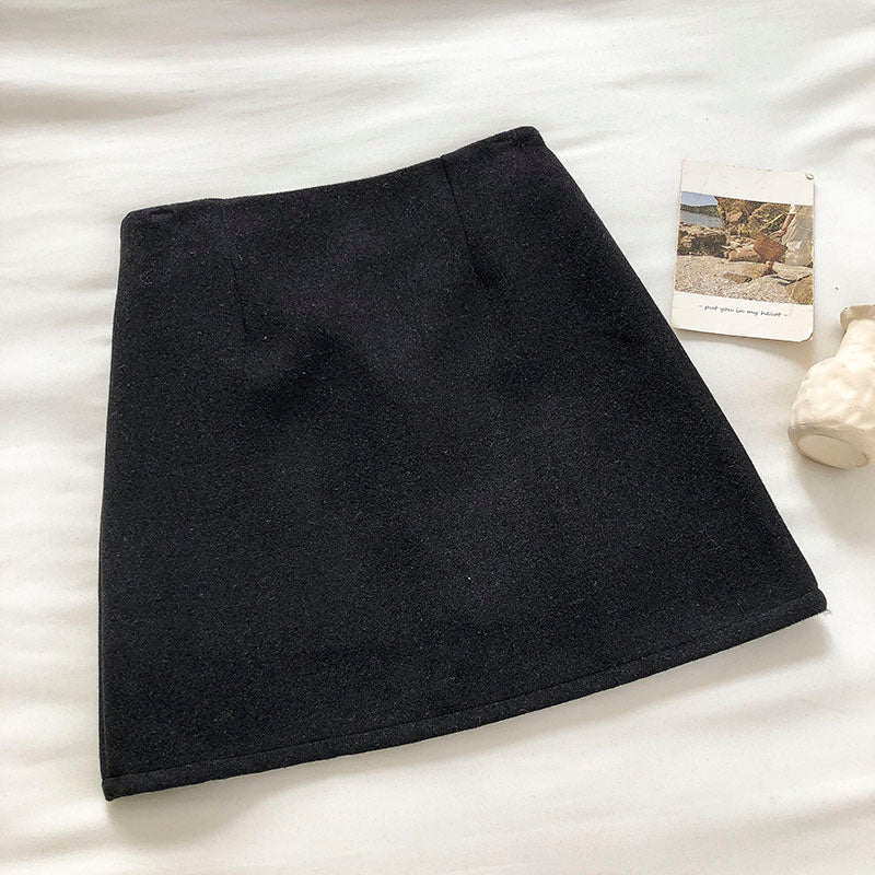 New Korean Vintage Wool Skirt  5275