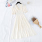 Super Fairy Bubble Ärmel sanfter Wind hohe Taille dünnes Temperament Kleid 4209