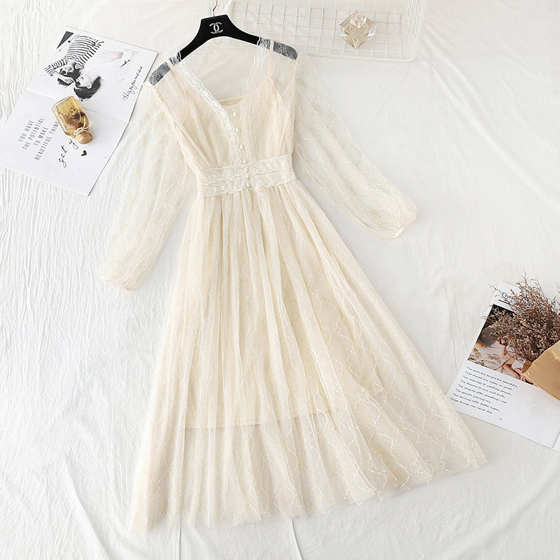 Gauze dress fairy super xiansen temperament  4387