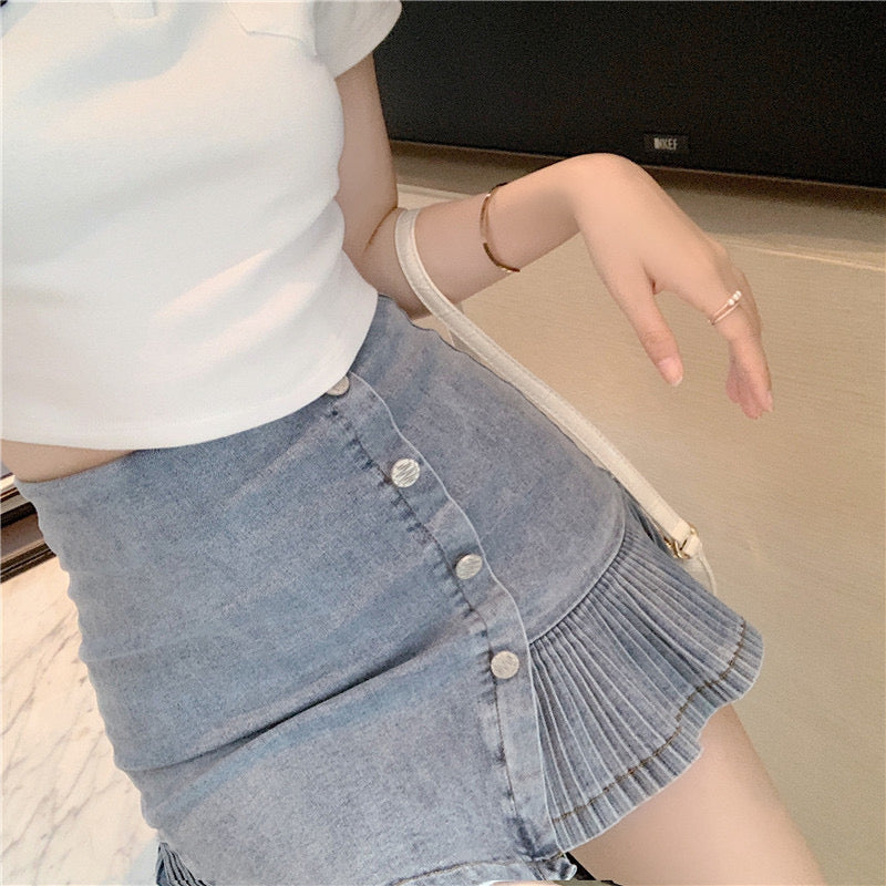 Denim skirt, high-waisted skirt ,mermaid skirt  3644
