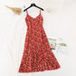Suspender dress Floral Chiffon fishtail Ruffle Skirt  4117