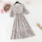 New lace up waistband shows thin French retro skirt fairy super fairy series  4586