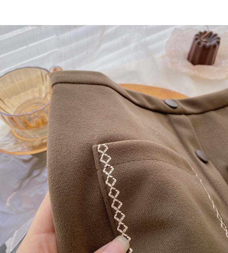 Nouvelle tendance coréenne rétro personnalisée petite jupe à poches 5527