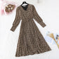 Retro broken flower pleated long skirt fairy super fairy series  4046