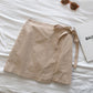 Jupe en chanvre de coton à lacets avec nœud papillon taille haute anti-ternissement 5337