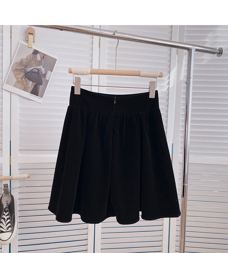 New Korean version small fragrance temperament A-shaped umbrella skirt  5396