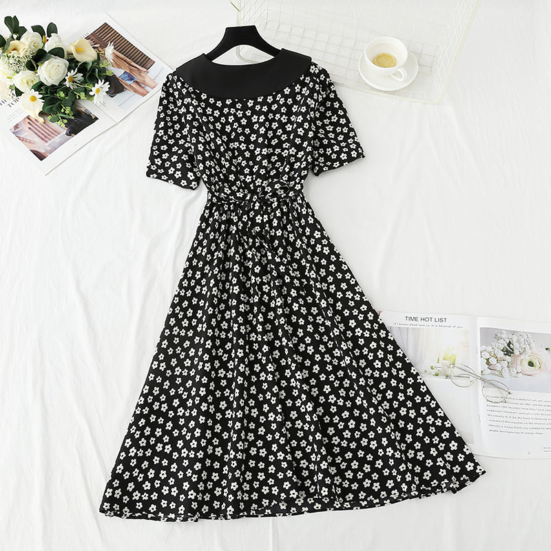 French waist closing chiffon skirt temperament skirt  4276