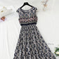 Long skirt with slim waist and French retro national style beach skirt  4231