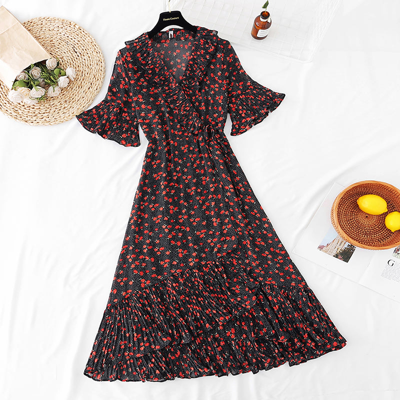 The new one-piece Ruffle Skirt shows thin temperament by closing the waist  4662