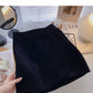 Woolen A-line skirt with irregular design shows thin high waist and hip skirt  5273