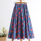 New, fresh, floral skirt, soft and flowing, pleated midi skirt  3577