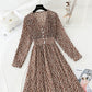 French floral dress retro minority Chiffon Dress  4833