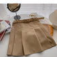 High waist woolen pleated skirt casual A-line skirt  5342