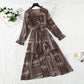 Temperament gentle wind long sleeve skirt high thin dress  3914