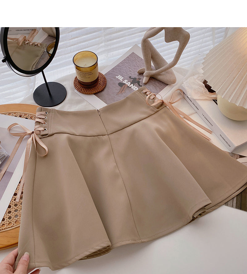 Korean side strap design, slim high waist skirt  5636