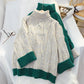 Twist Stehkragen-Pullover weiblich Retro-japanisch faul 4910