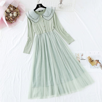 Alterndes Babykragenkleid weiblich Französisch erste Liebe kleiner Duft 4303