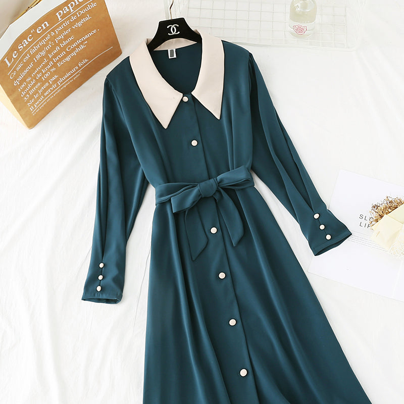 Zhi smoked skirt French Kikyo retro waist length skirt  3959