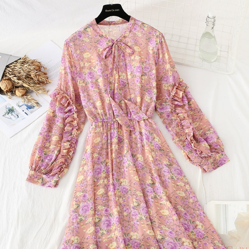 The new lace up chiffon skirt is thin and gentle, with a skirt inside  4060
