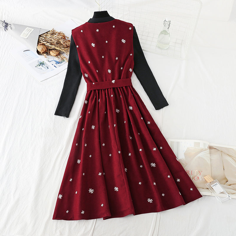 New dress autumn winter christmas fashion suit two-piece skirt  4567