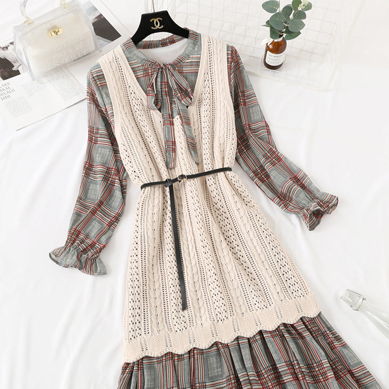Fashion Netzkleid aus rotem Chiffonboden für Damen 3865