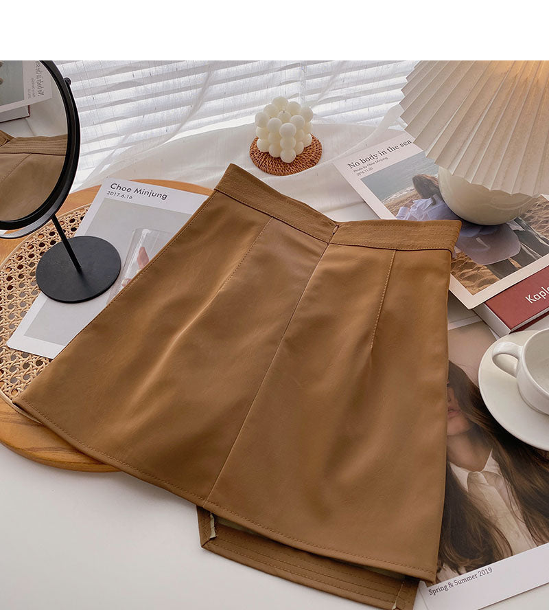 Korean design irregular A-shaped high waist short skirt fashion  5449
