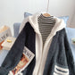 Lamb wool sweater coat medium long lazy style  5163